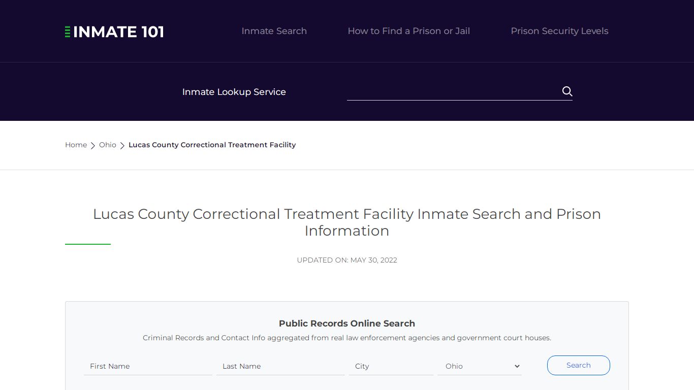 Lucas County Correctional Treatment Facility Inmate Search ...